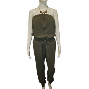 Joie Green Halter Top Jumper Tie Waist Pockets Small Like New